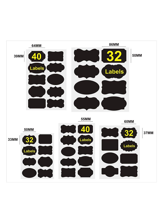 176-Piece Chalkboard Labels With 2 Markers Set Black - Image 2